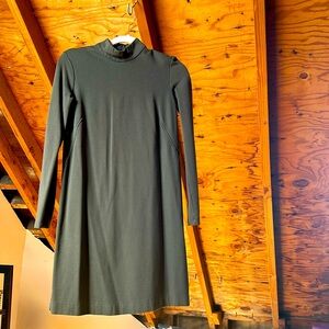 Zara Small Green-Gray Long Sleeve Dress